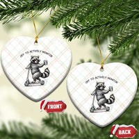 Funny Teacher Testing Day Ceramic Ornament Silly Raccoon Proctor Off To Actively Monitor