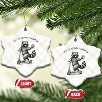 Funny Teacher Testing Day Ceramic Ornament Silly Raccoon Proctor Off To Actively Monitor