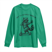 Funny Teacher Testing Day Long Sleeve Shirt Silly Raccoon Proctor Off To Actively Monitor