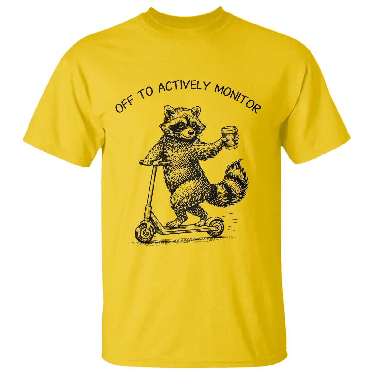 Funny Teacher Testing Day T Shirt Silly Raccoon Proctor Off To Actively Monitor