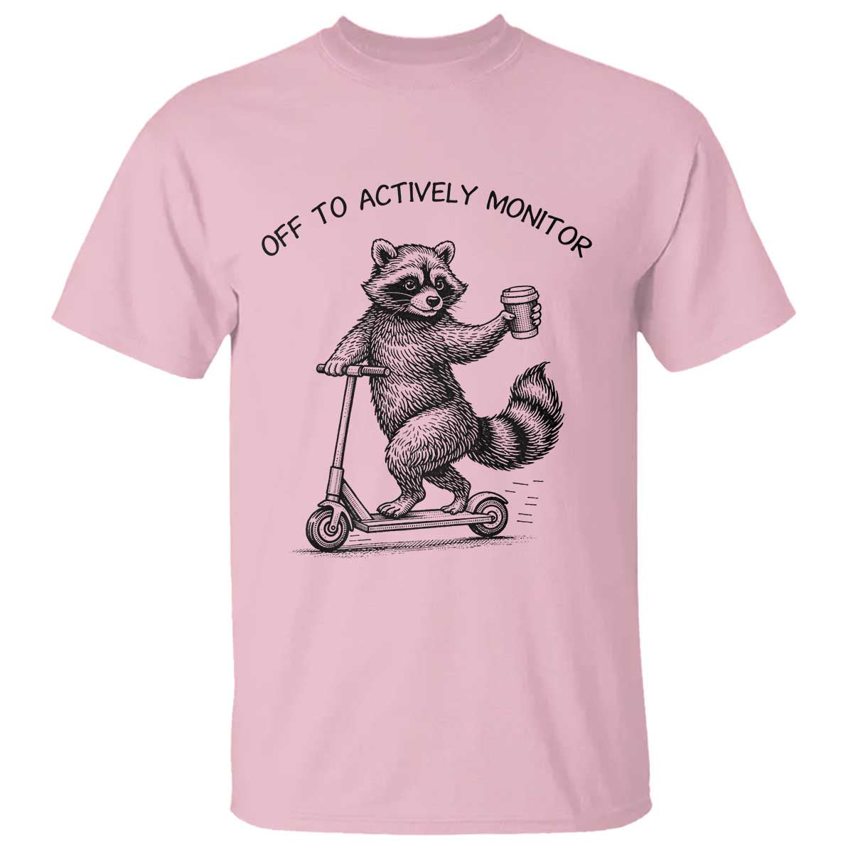 Funny Teacher Testing Day T Shirt Silly Raccoon Proctor Off To Actively Monitor