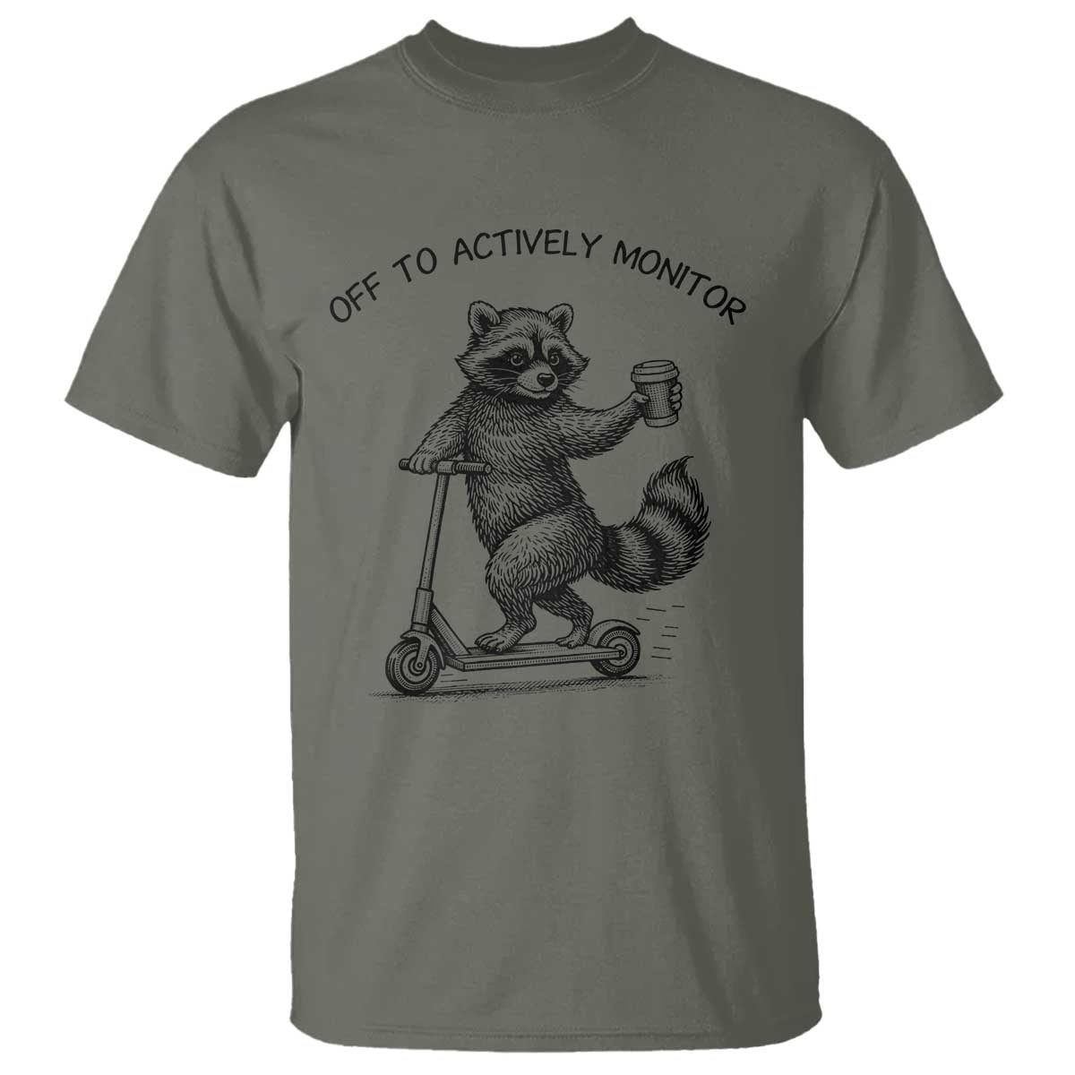 Funny Teacher Testing Day T Shirt Silly Raccoon Proctor Off To Actively Monitor