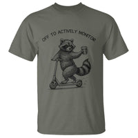 Funny Teacher Testing Day T Shirt Silly Raccoon Proctor Off To Actively Monitor