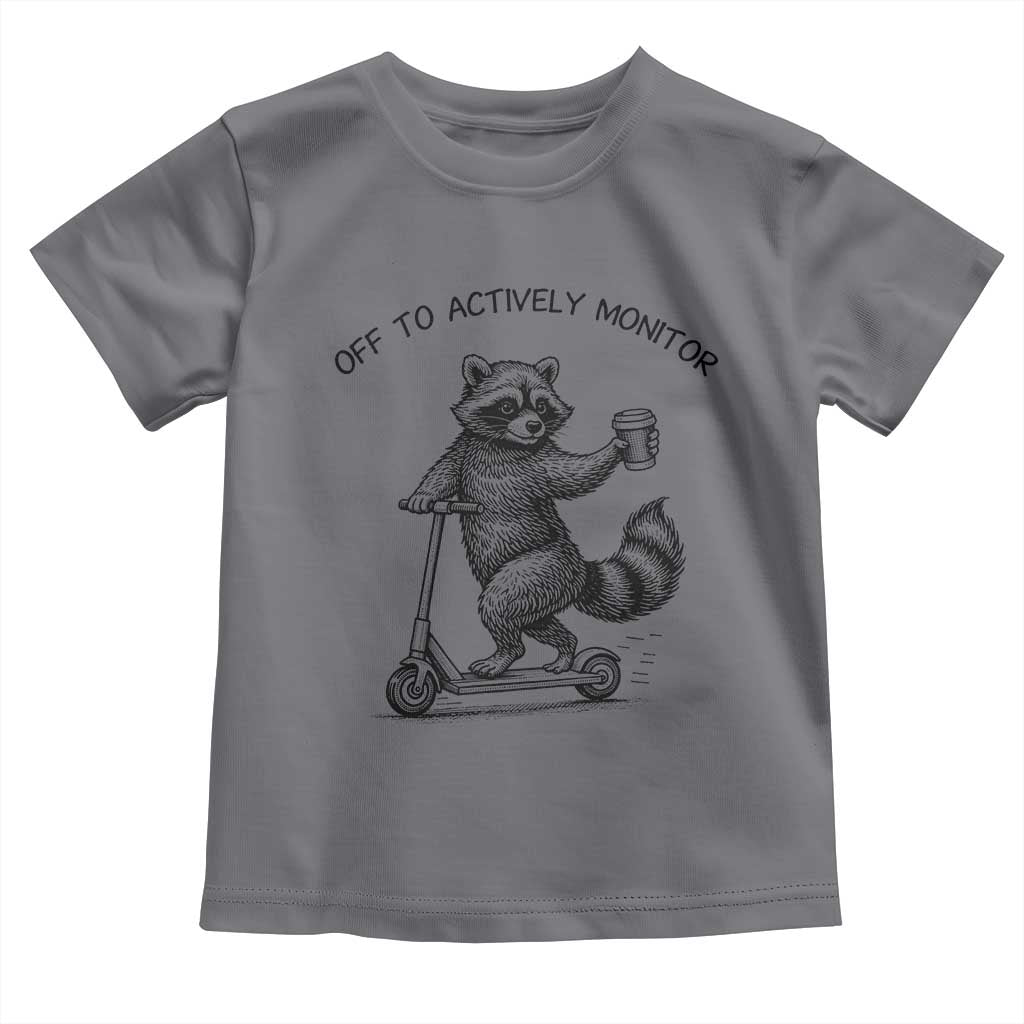 Funny Teacher Testing Day Toddler T Shirt Silly Raccoon Proctor Off To Actively Monitor