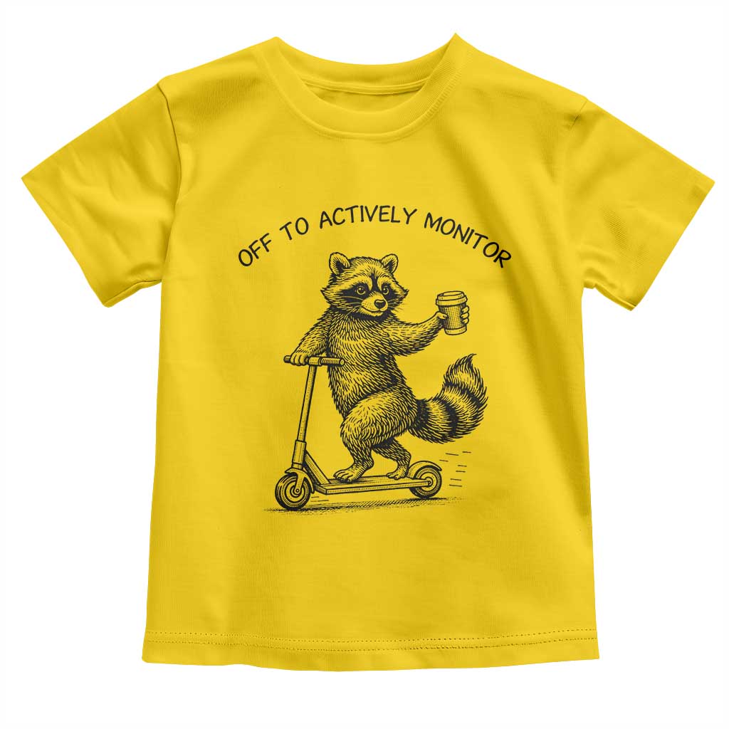 Funny Teacher Testing Day Toddler T Shirt Silly Raccoon Proctor Off To Actively Monitor