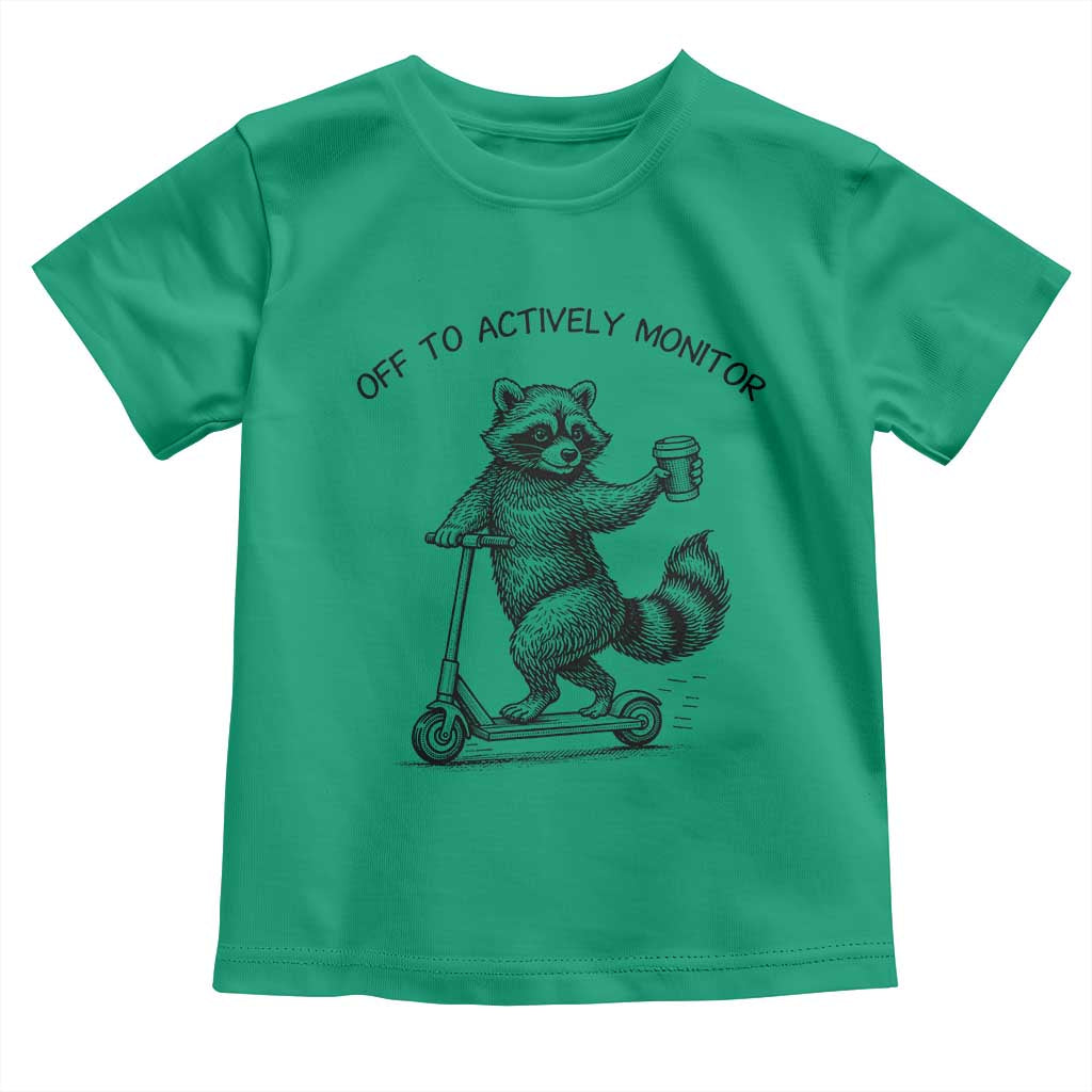 Funny Teacher Testing Day Toddler T Shirt Silly Raccoon Proctor Off To Actively Monitor