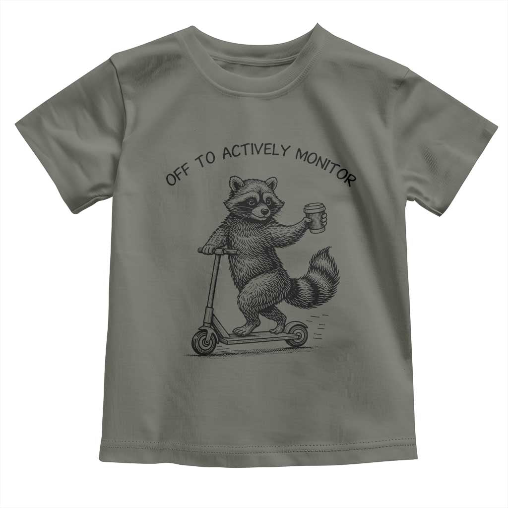 Funny Teacher Testing Day Toddler T Shirt Silly Raccoon Proctor Off To Actively Monitor