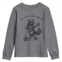 Funny Teacher Testing Day Youth Sweatshirt Silly Raccoon Proctor Off To Actively Monitor