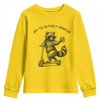 Funny Teacher Testing Day Youth Sweatshirt Silly Raccoon Proctor Off To Actively Monitor