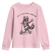 Funny Teacher Testing Day Youth Sweatshirt Silly Raccoon Proctor Off To Actively Monitor