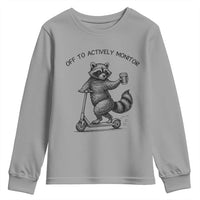 Funny Teacher Testing Day Youth Sweatshirt Silly Raccoon Proctor Off To Actively Monitor