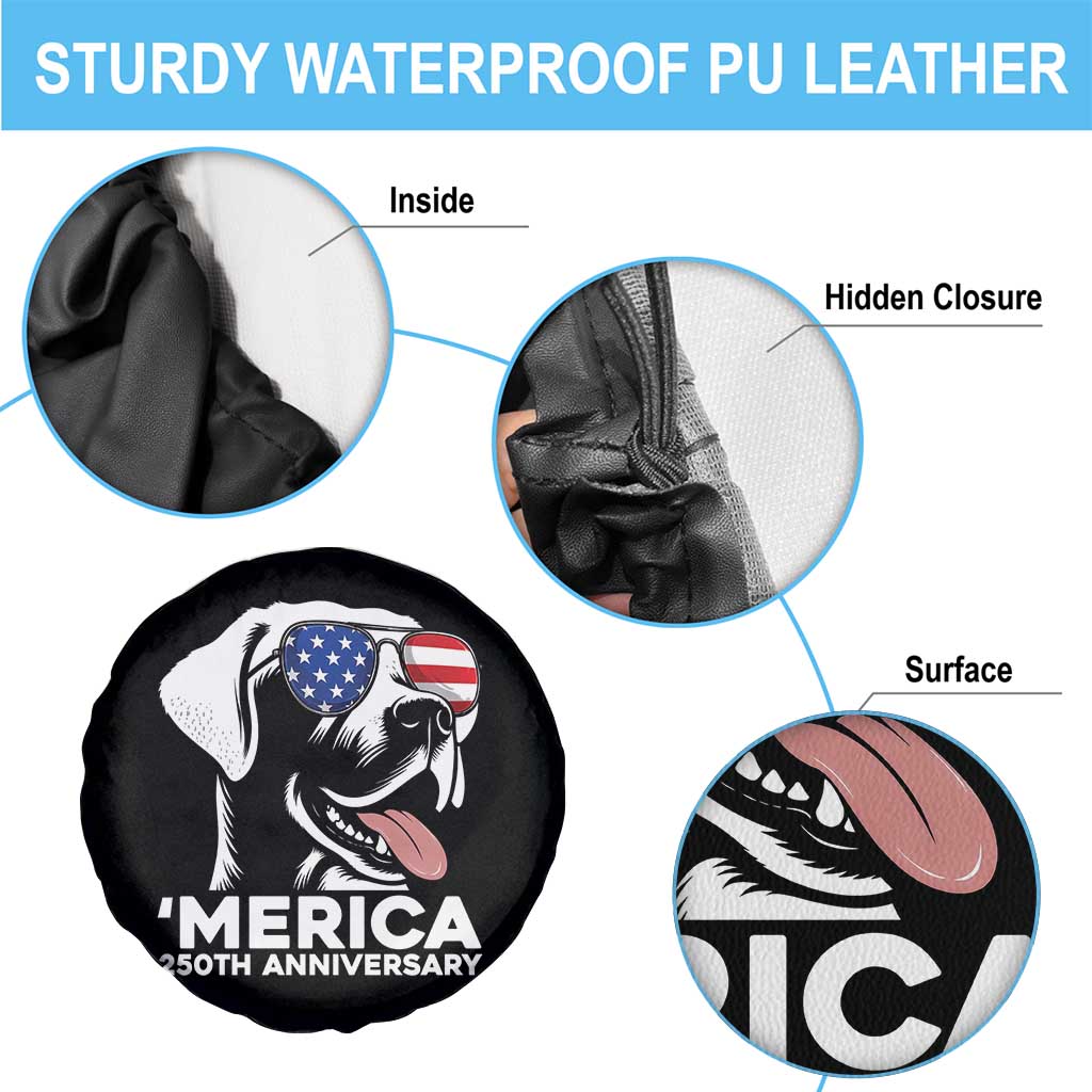 Merica Labrador Retriever Lover Spare Tire Cover 250th Anniversary Gift