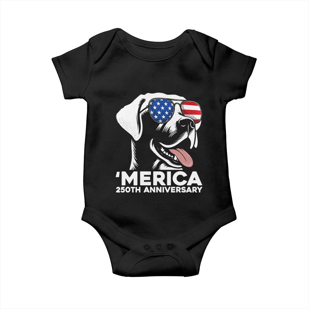 Merica Labrador Retriever Lover Baby Onesie 250th Anniversary Gift