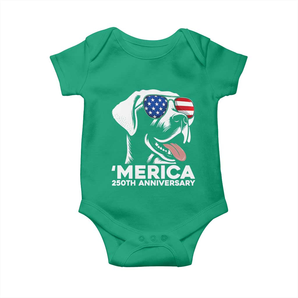 Merica Labrador Retriever Lover Baby Onesie 250th Anniversary Gift