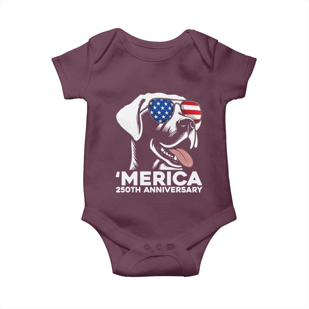 Merica Labrador Retriever Lover Baby Onesie 250th Anniversary Gift