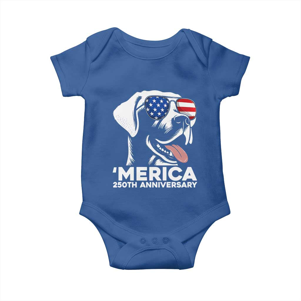 Merica Labrador Retriever Lover Baby Onesie 250th Anniversary Gift