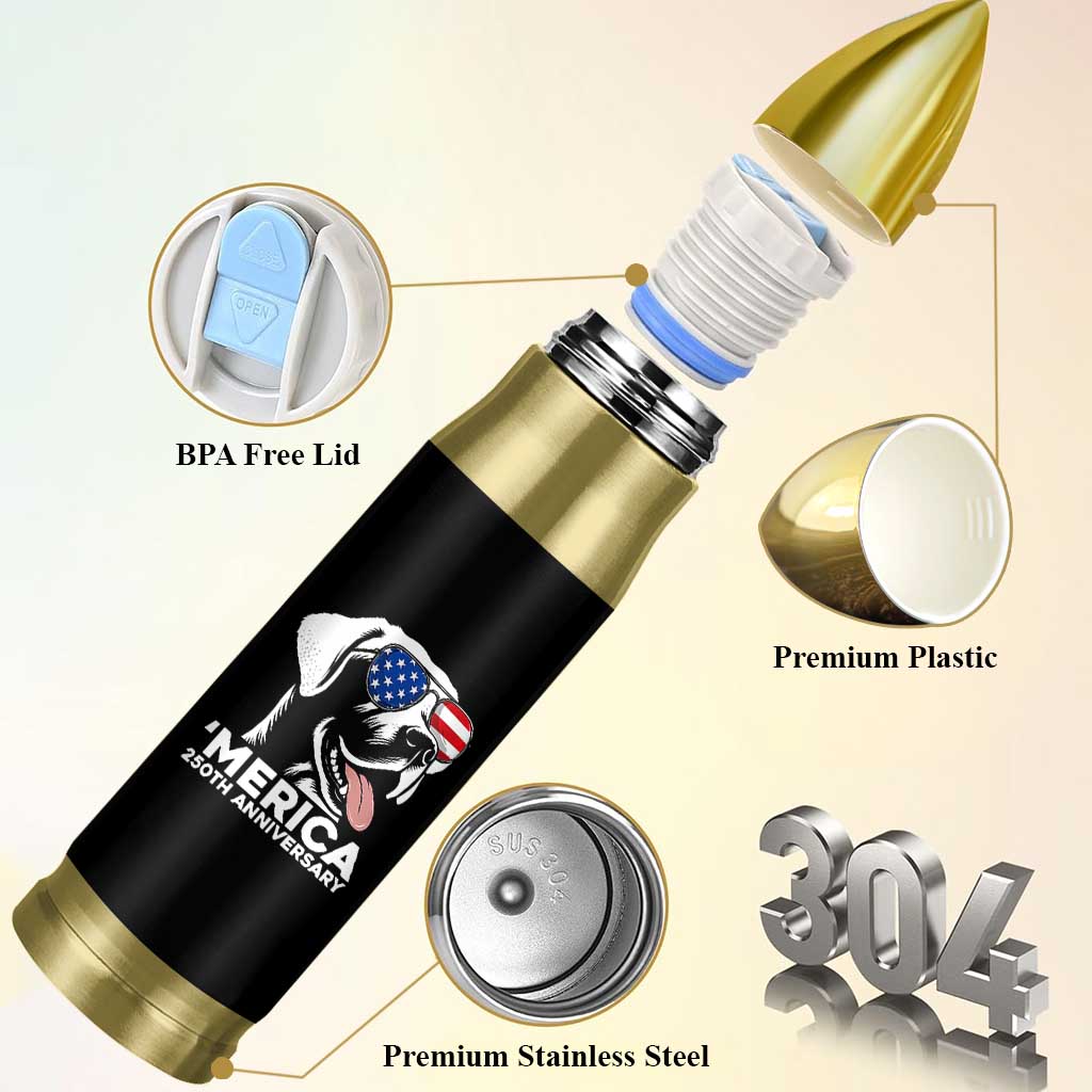 Merica Labrador Retriever Lover Bullet Tumbler 250th Anniversary Gift
