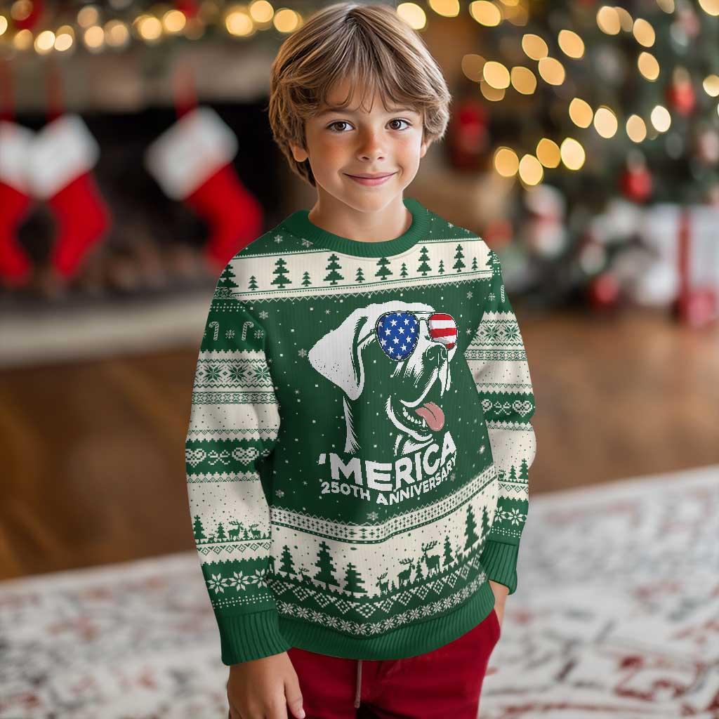 Merica Labrador Retriever Lover Ugly Christmas Sweater 250th Anniversary Gift