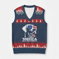 Merica Labrador Retriever Lover V-Neck Knit Sweater Vest 250th Anniversary Gift