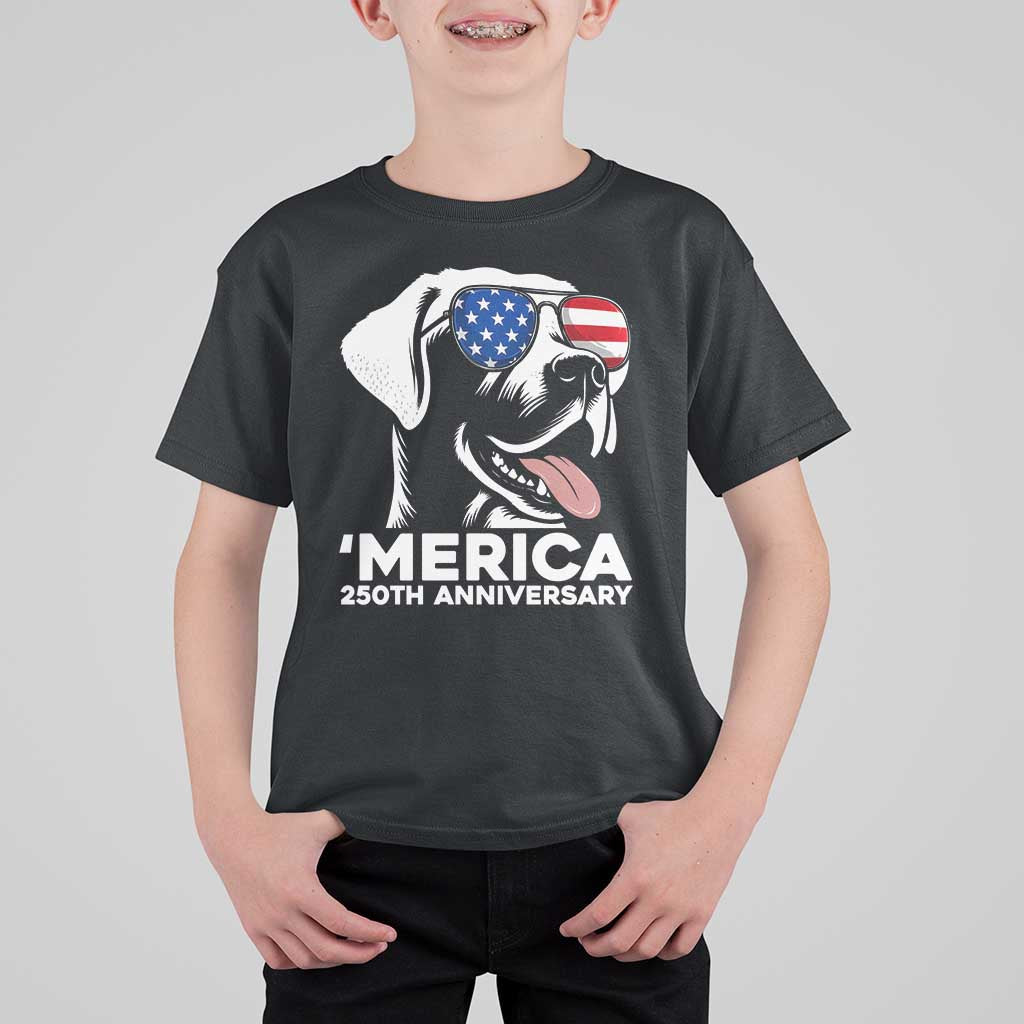Merica Labrador Retriever Lover T Shirt For Kid 250th Anniversary Gift