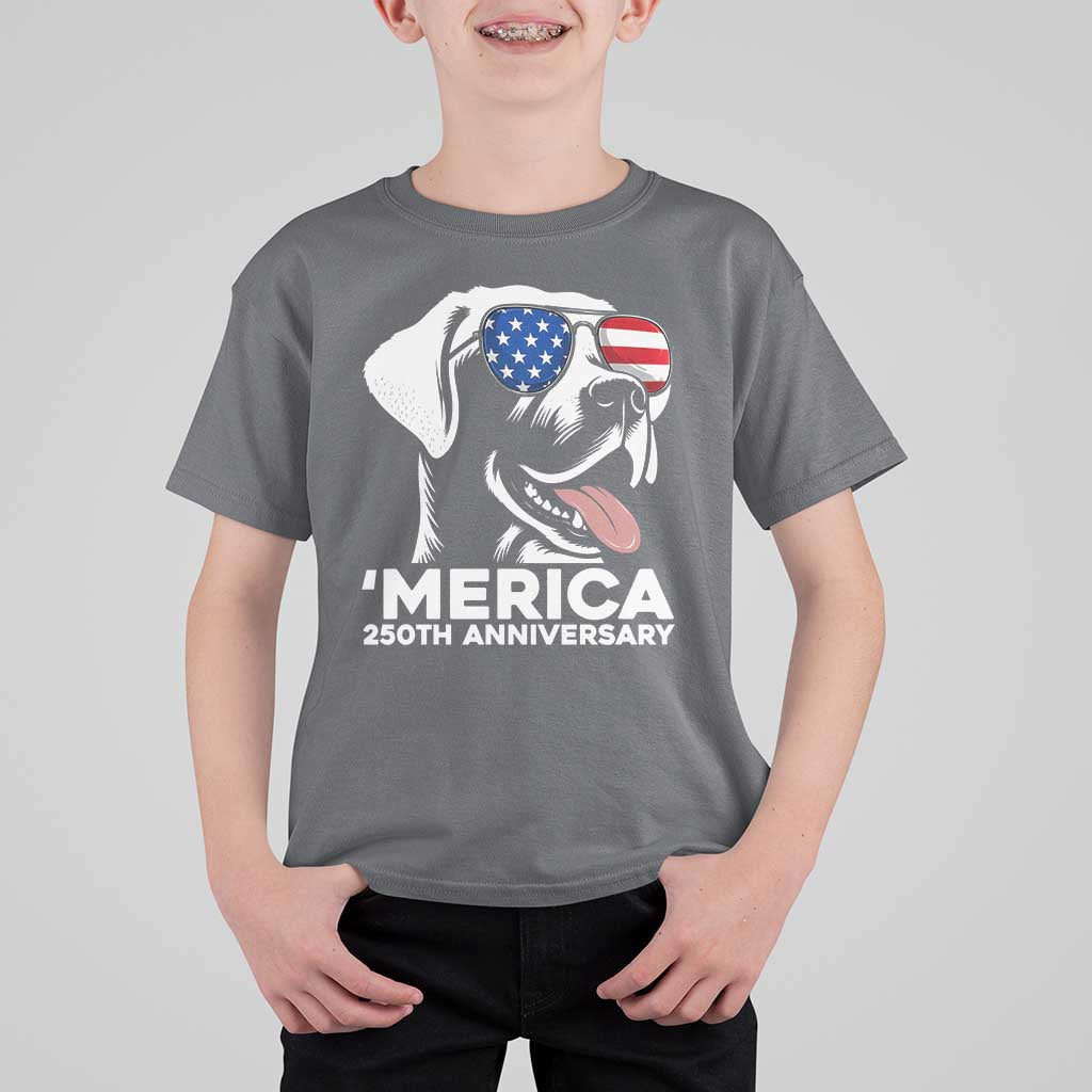 Merica Labrador Retriever Lover T Shirt For Kid 250th Anniversary Gift