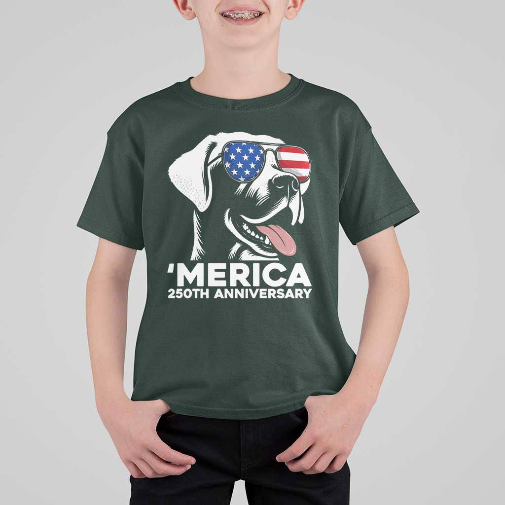 Merica Labrador Retriever Lover T Shirt For Kid 250th Anniversary Gift