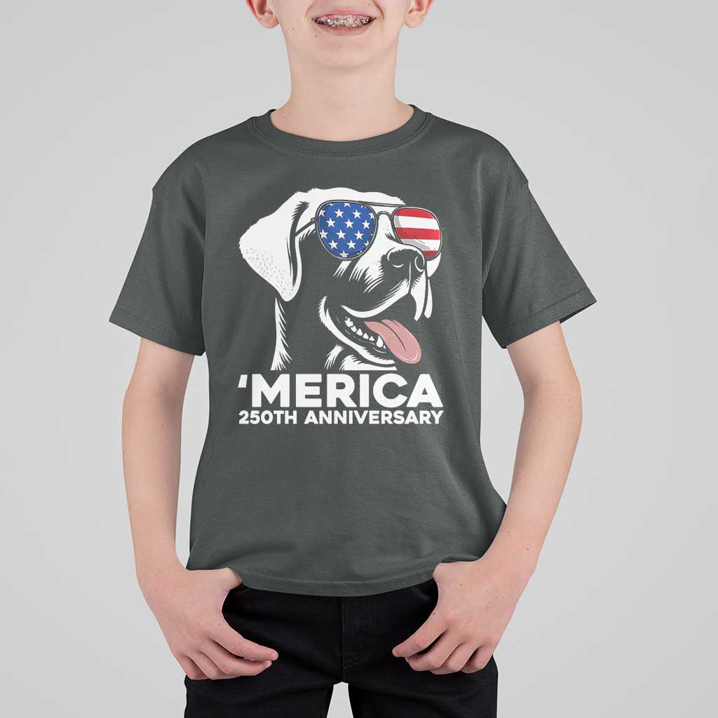 Merica Labrador Retriever Lover T Shirt For Kid 250th Anniversary Gift