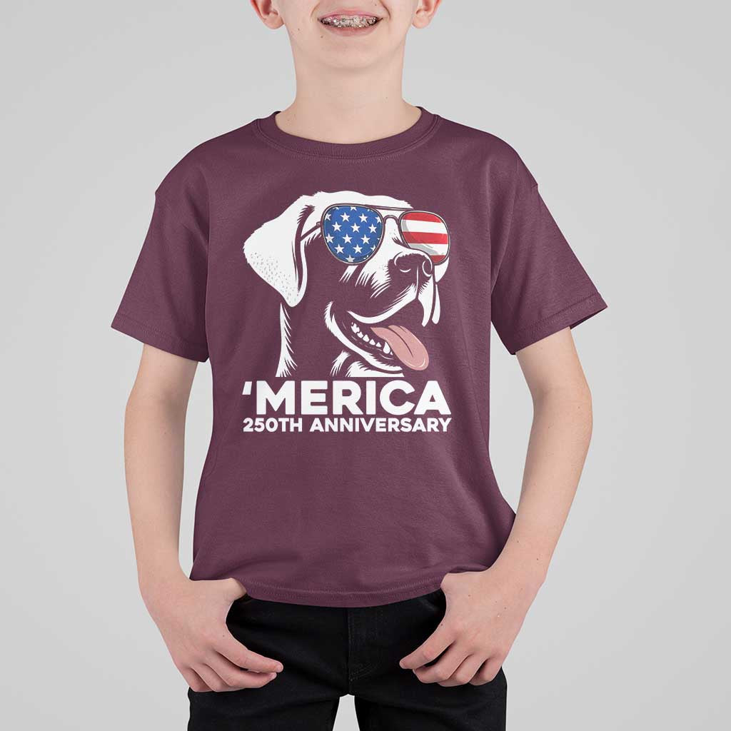 Merica Labrador Retriever Lover T Shirt For Kid 250th Anniversary Gift