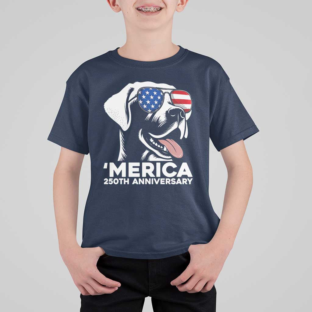 Merica Labrador Retriever Lover T Shirt For Kid 250th Anniversary Gift