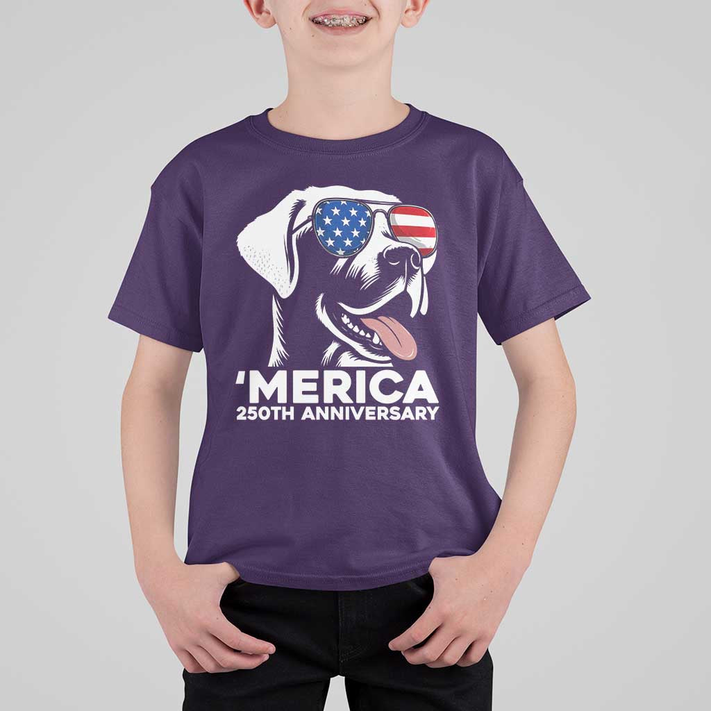Merica Labrador Retriever Lover T Shirt For Kid 250th Anniversary Gift