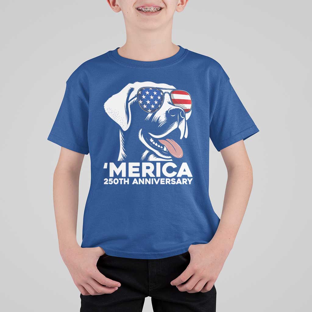 Merica Labrador Retriever Lover T Shirt For Kid 250th Anniversary Gift