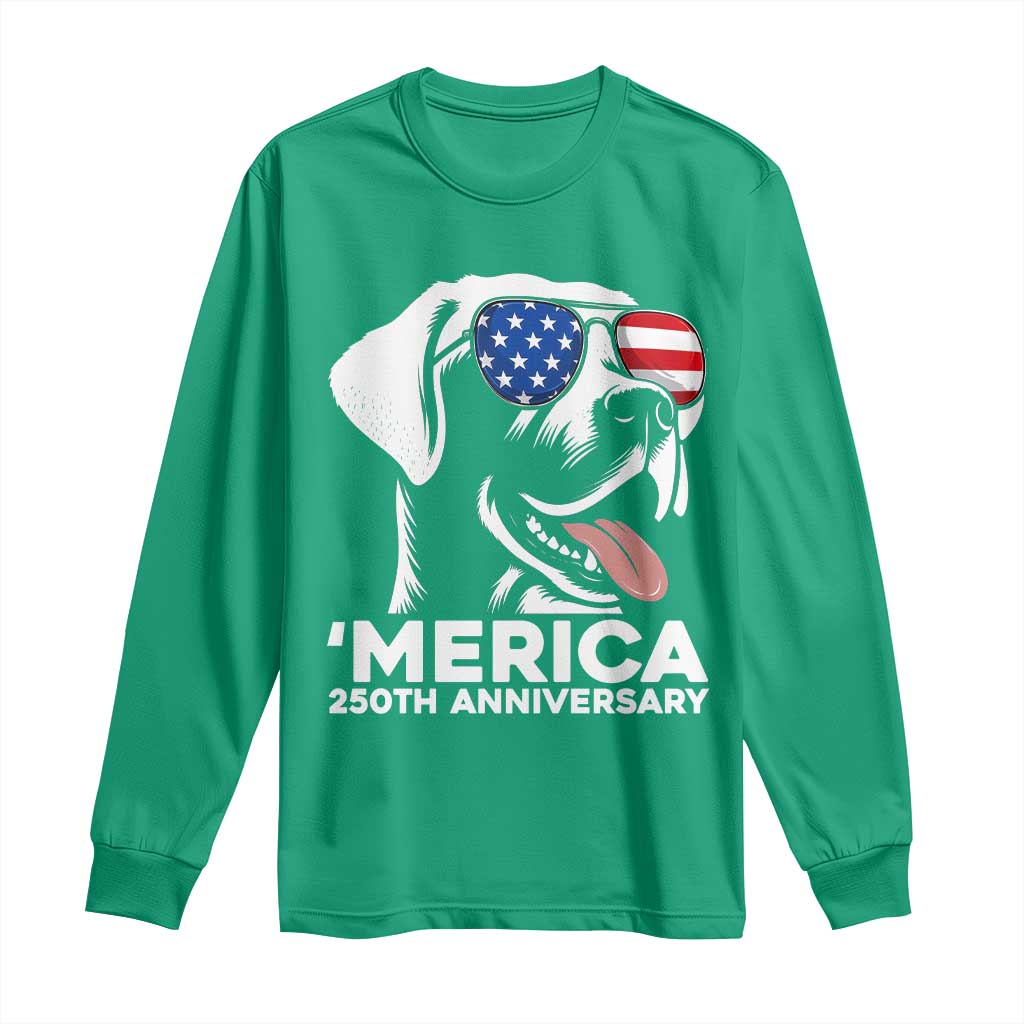 Merica Labrador Retriever Lover Long Sleeve Shirt 250th Anniversary Gift
