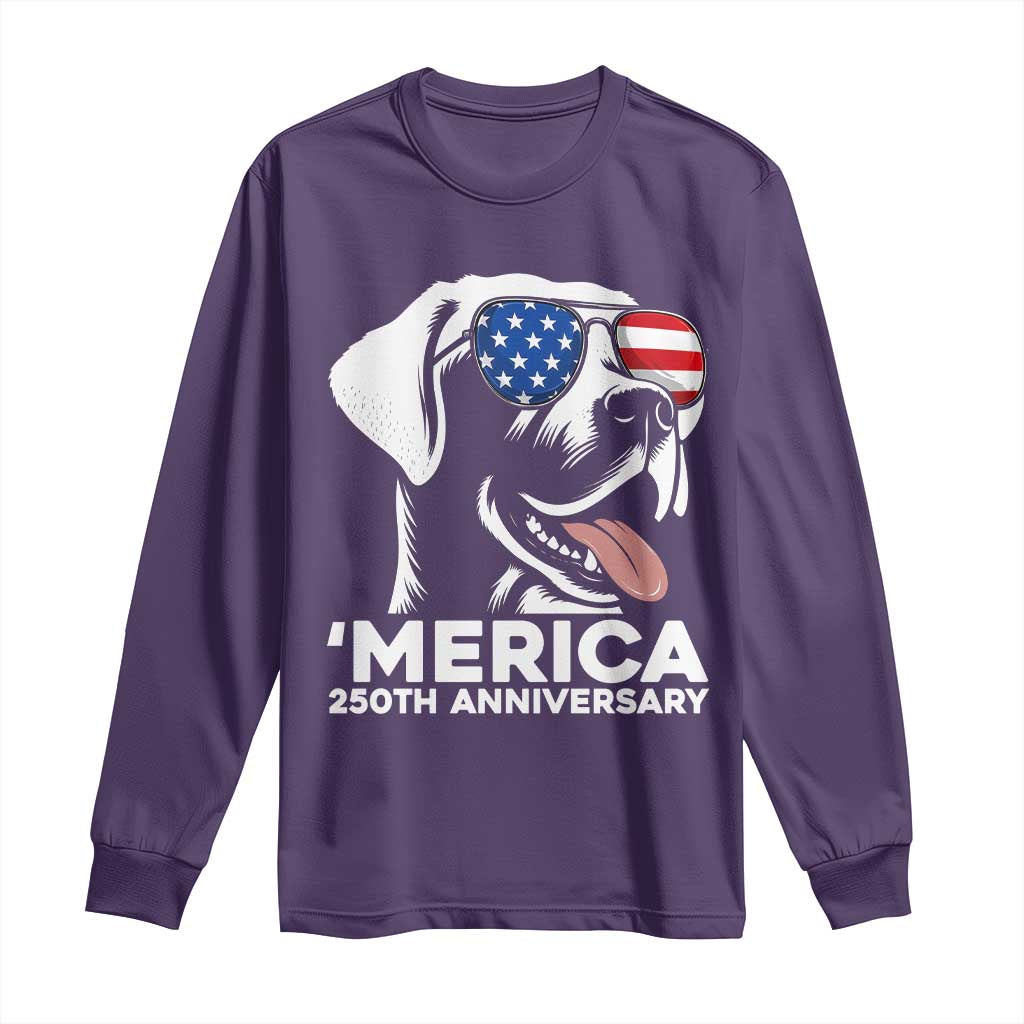 Merica Labrador Retriever Lover Long Sleeve Shirt 250th Anniversary Gift
