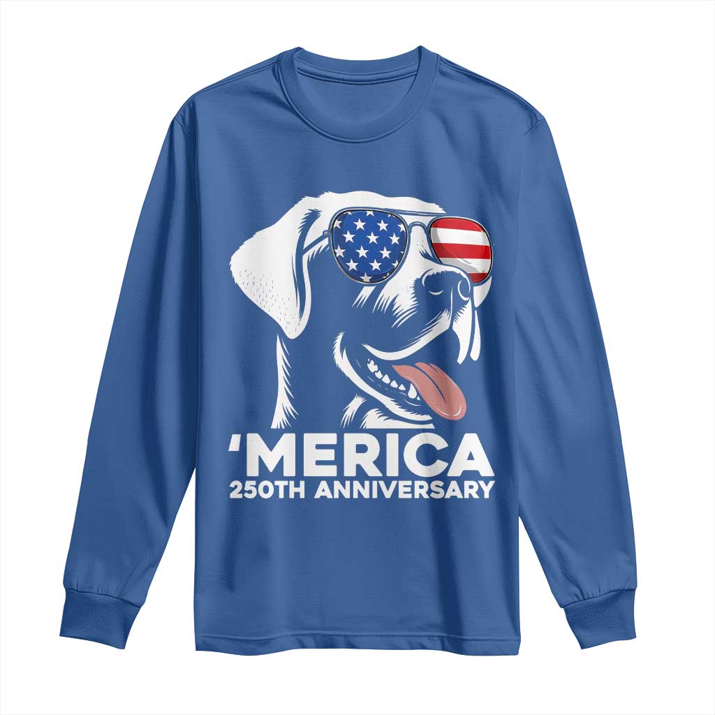Merica Labrador Retriever Lover Long Sleeve Shirt 250th Anniversary Gift
