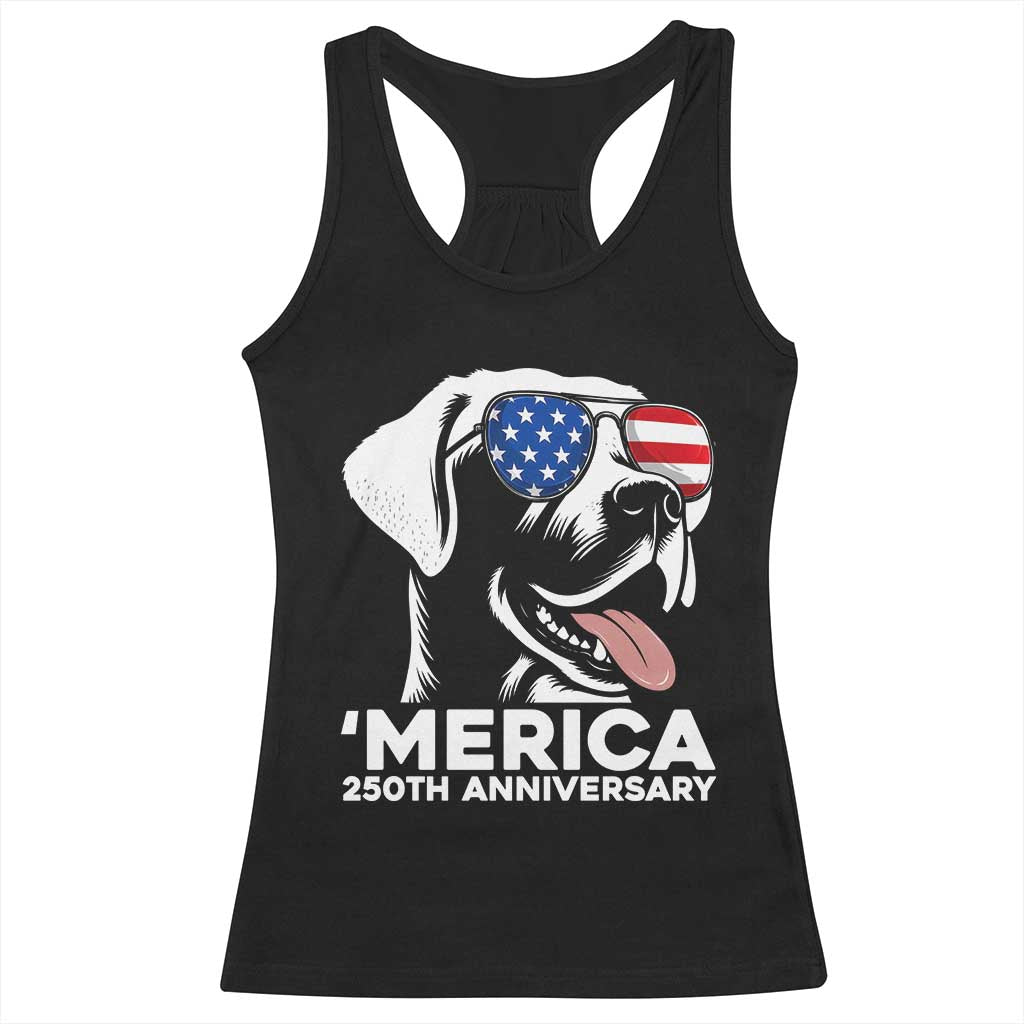 Merica Labrador Retriever Lover Racerback Tank Top 250th Anniversary Gift