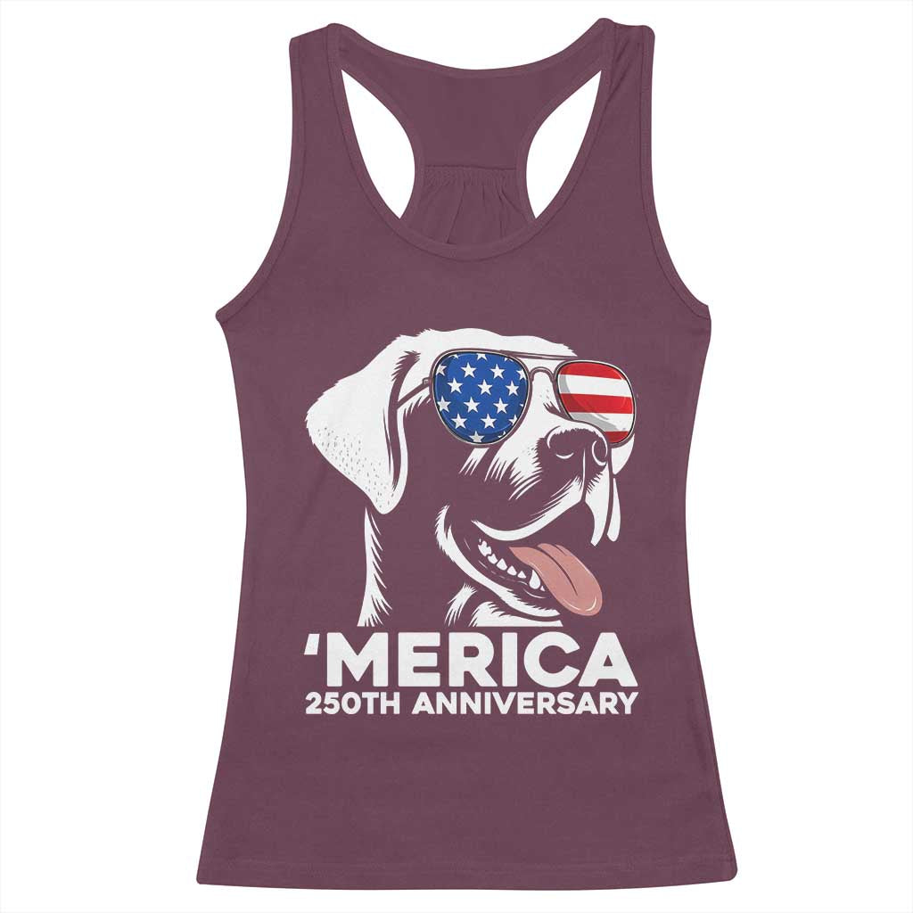Merica Labrador Retriever Lover Racerback Tank Top 250th Anniversary Gift