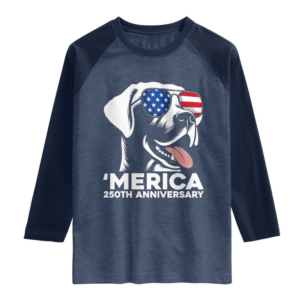 Merica Labrador Retriever Lover Raglan Shirt 250th Anniversary Gift
