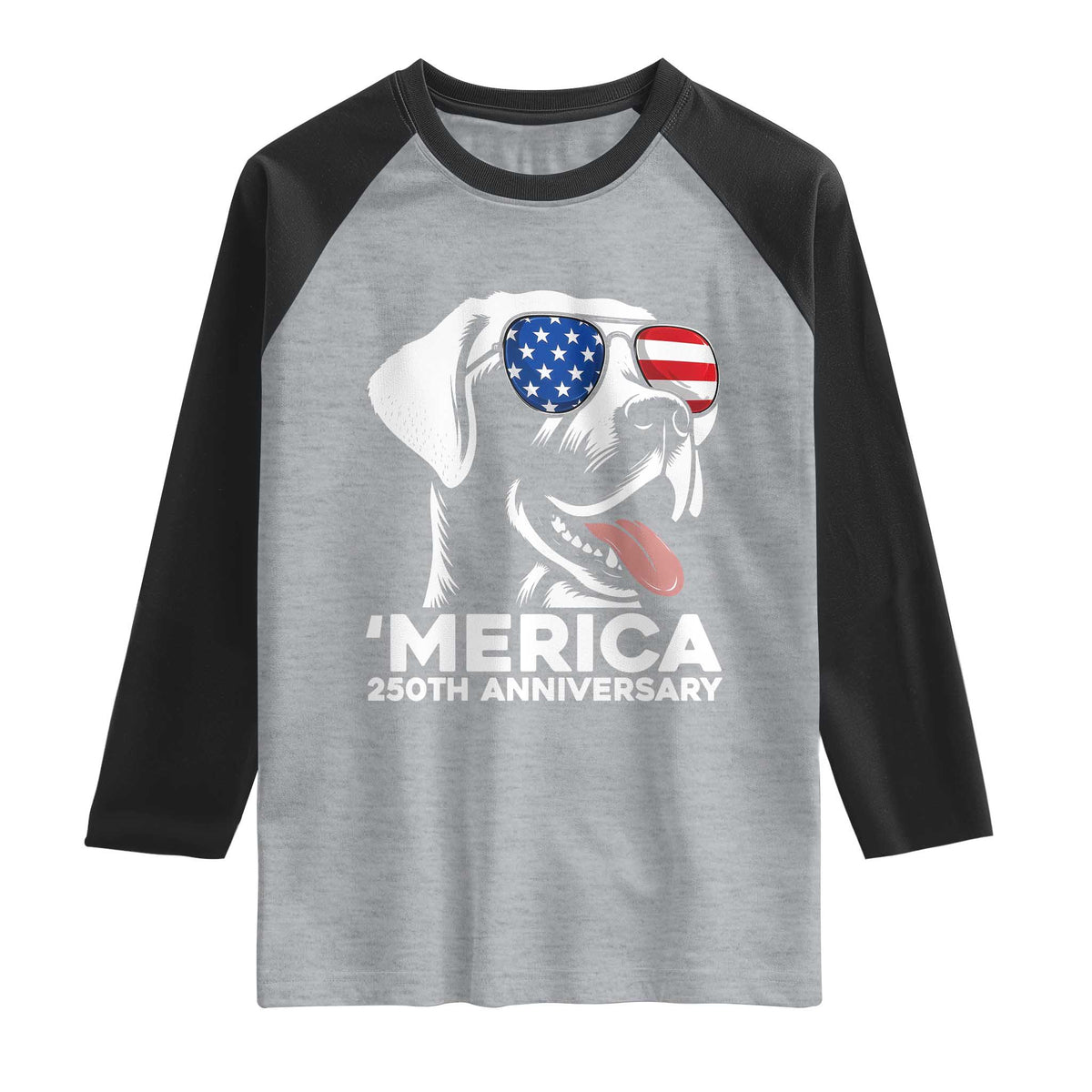 Merica Labrador Retriever Lover Raglan Shirt 250th Anniversary Gift