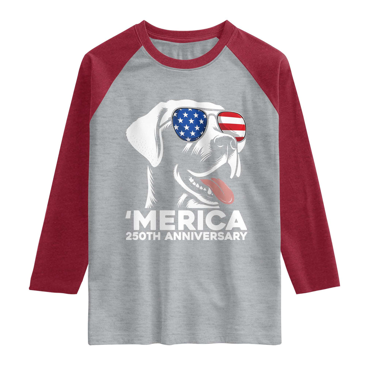 Merica Labrador Retriever Lover Raglan Shirt 250th Anniversary Gift