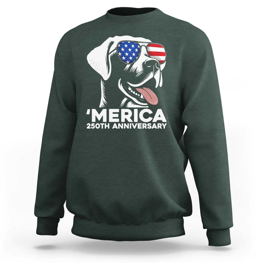 Merica Labrador Retriever Lover Sweatshirt 250th Anniversary Gift