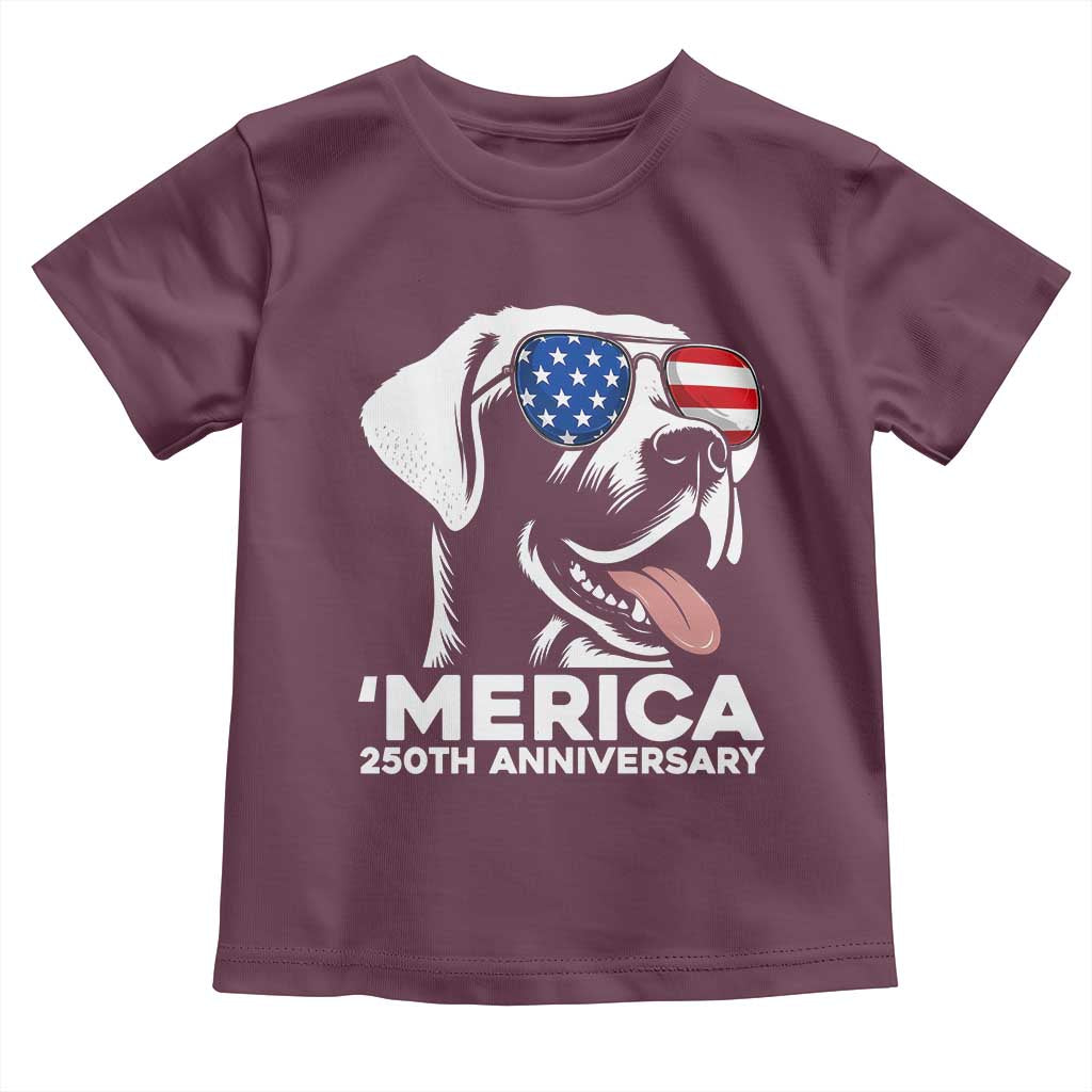 Merica Labrador Retriever Lover Toddler T Shirt 250th Anniversary Gift