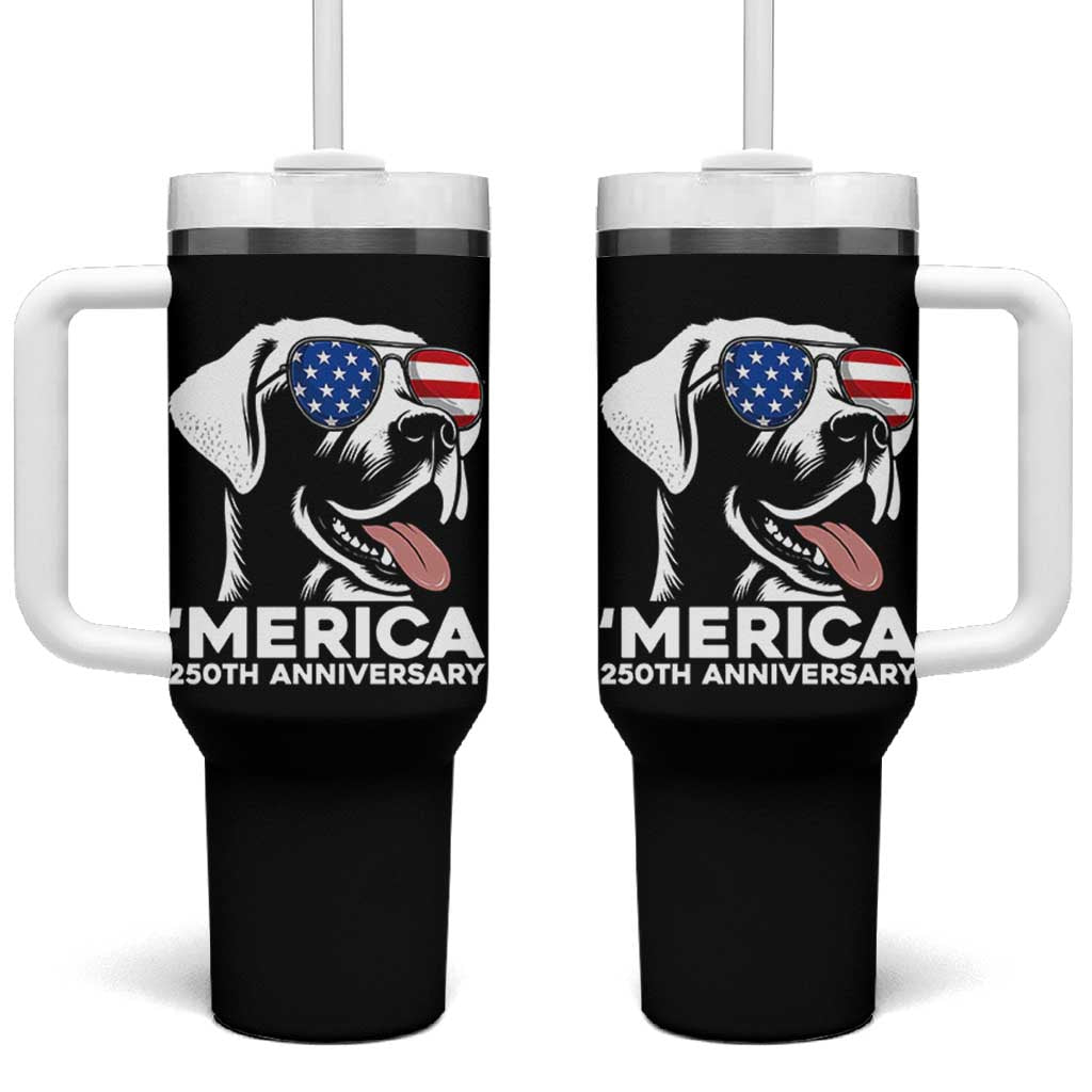 Merica Labrador Retriever Lover Tumbler With Handle 250th Anniversary Gift