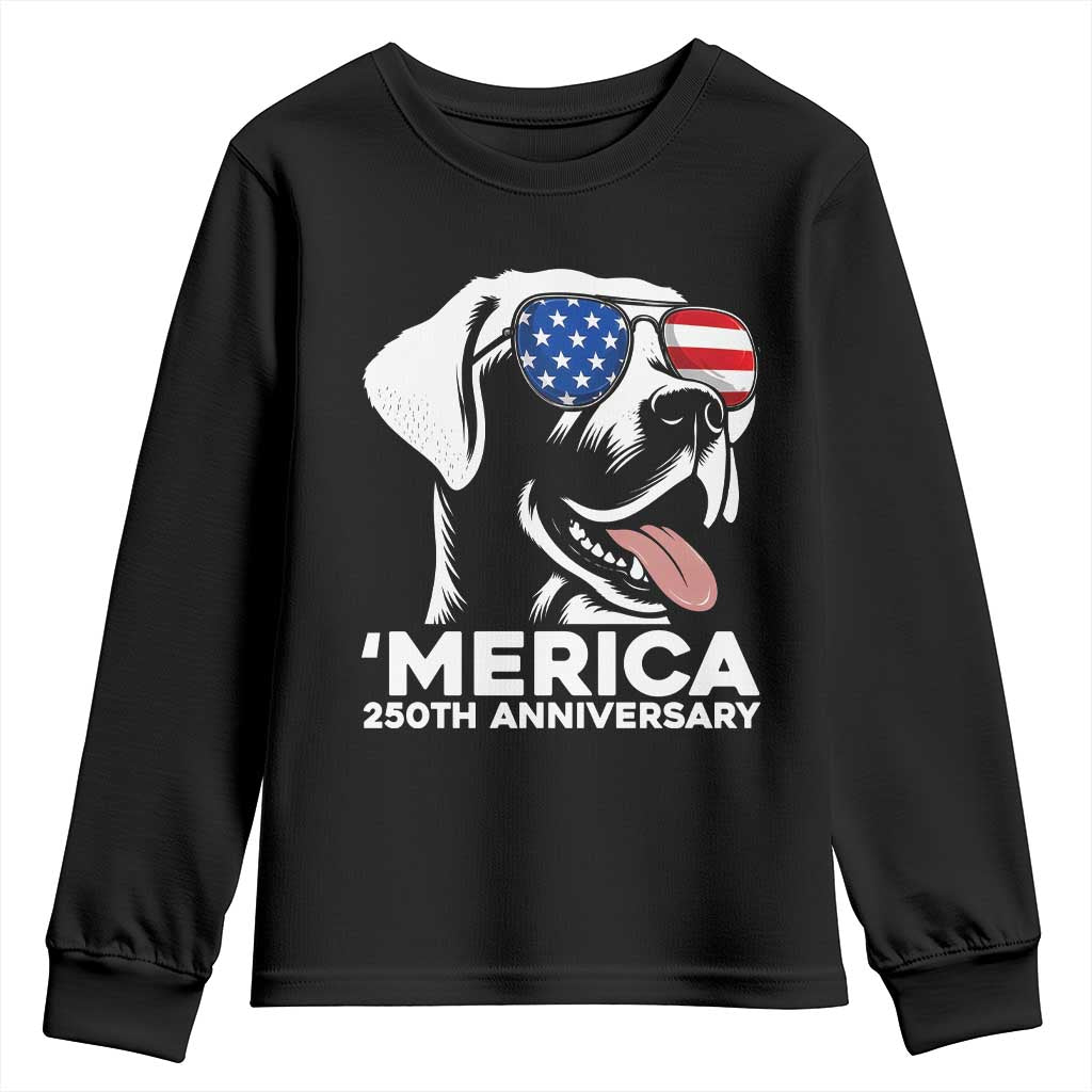 Merica Labrador Retriever Lover Youth Sweatshirt 250th Anniversary Gift