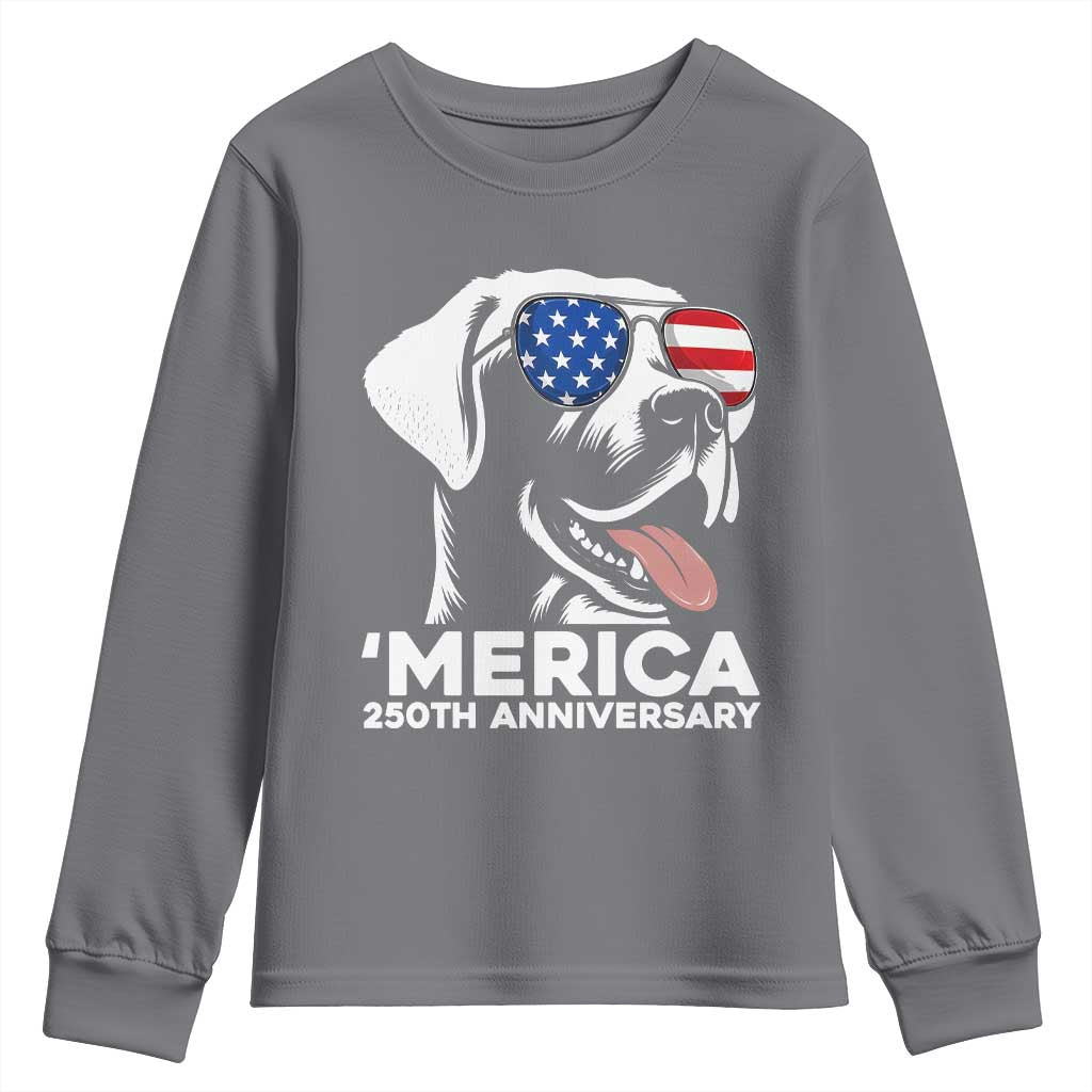 Merica Labrador Retriever Lover Youth Sweatshirt 250th Anniversary Gift