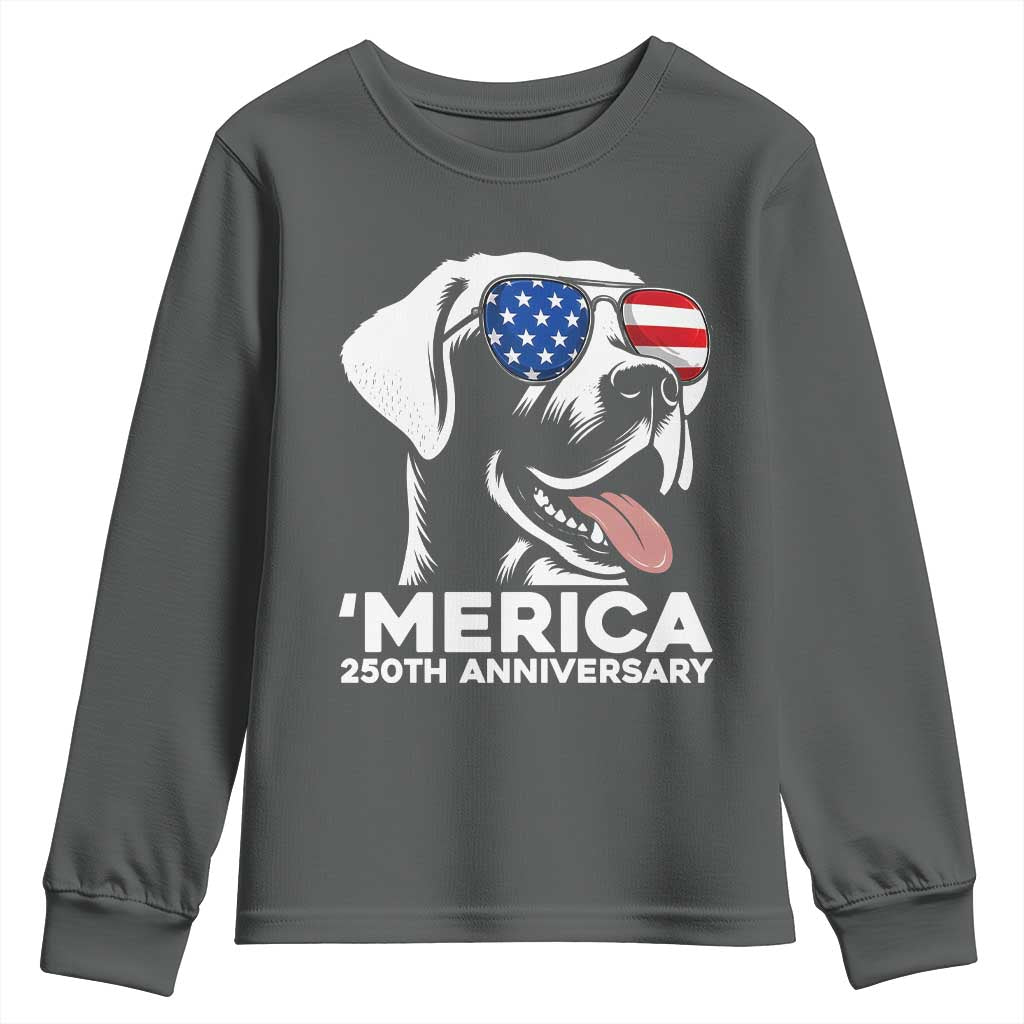 Merica Labrador Retriever Lover Youth Sweatshirt 250th Anniversary Gift