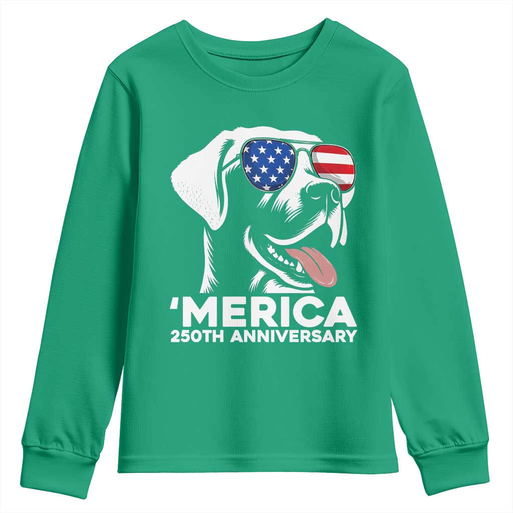 Merica Labrador Retriever Lover Youth Sweatshirt 250th Anniversary Gift