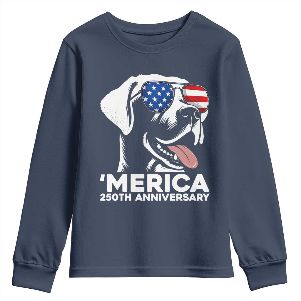 Merica Labrador Retriever Lover Youth Sweatshirt 250th Anniversary Gift