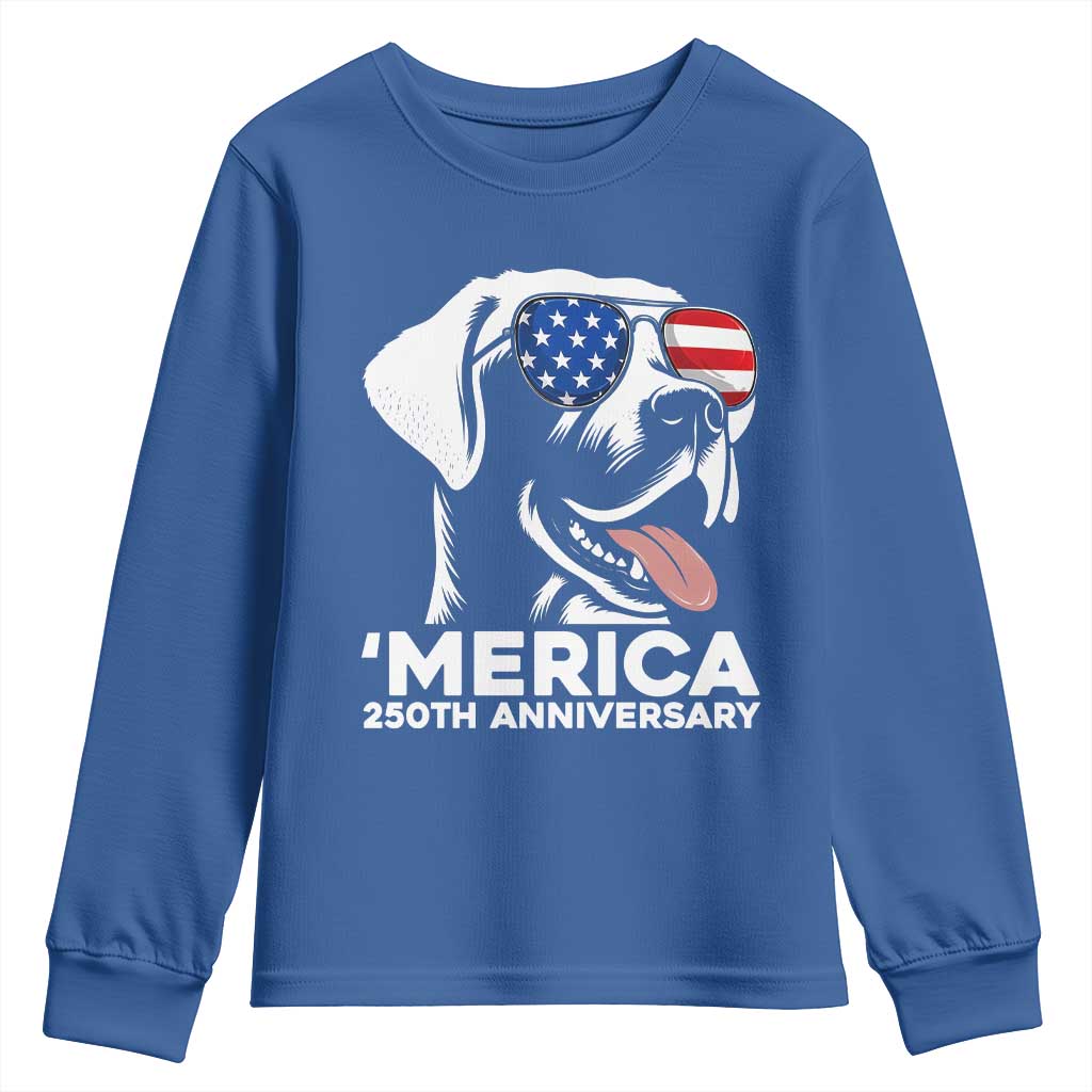 Merica Labrador Retriever Lover Youth Sweatshirt 250th Anniversary Gift