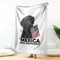 Patriotic Labrador Retriever Throw Blanket America 250th Anniversary Gift