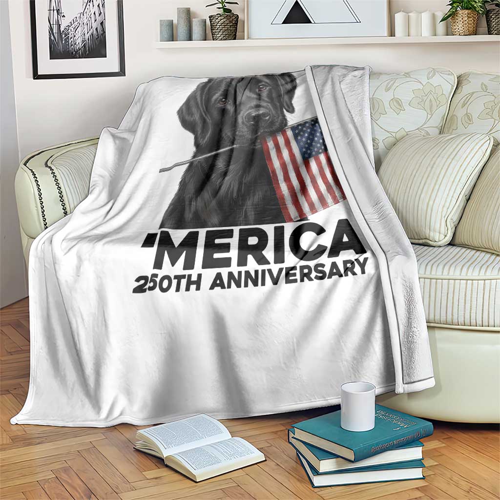 Patriotic Labrador Retriever Throw Blanket America 250th Anniversary Gift